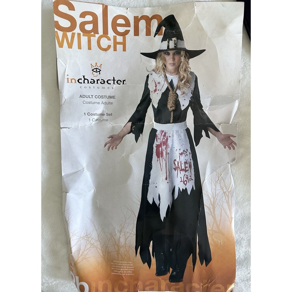 InCharacter Salem Witch Costume Adult Womens XL Halloween Colonial Noose 11050